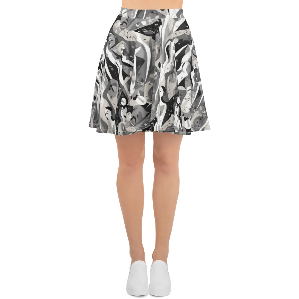Moonlit Figures on Skater Skirt — Front