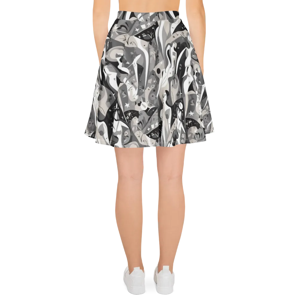 Moonlit Figures on Skater Skirt — Back