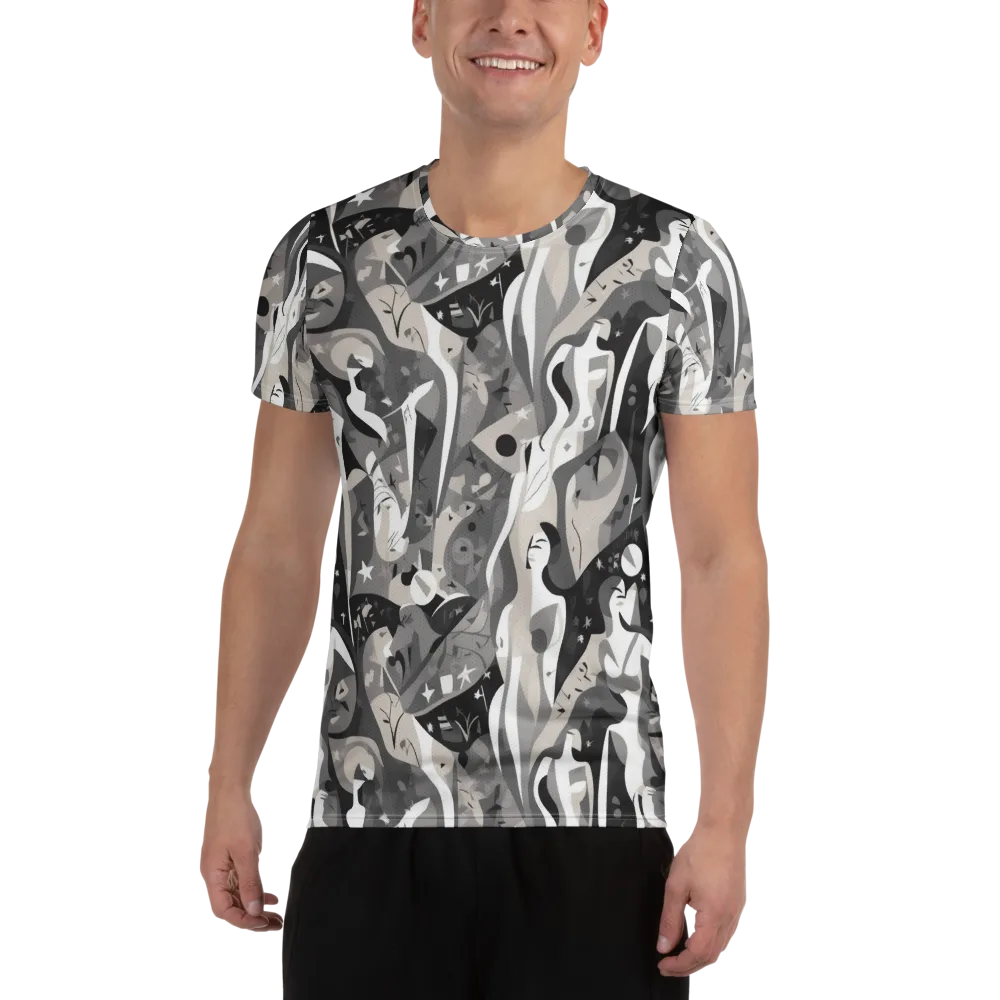 Moonlit Figures on Men's Athletic T-Shirt — Front