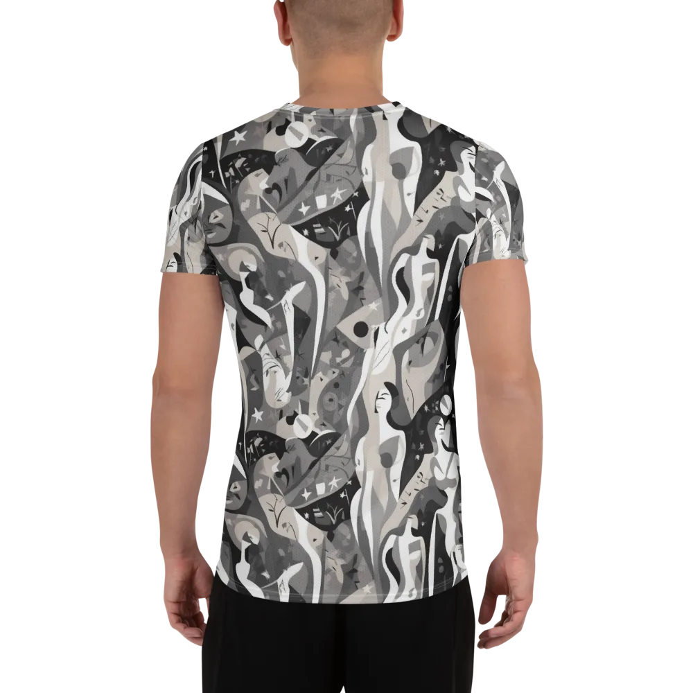 Moonlit Figures on Men's Athletic T-Shirt — Back