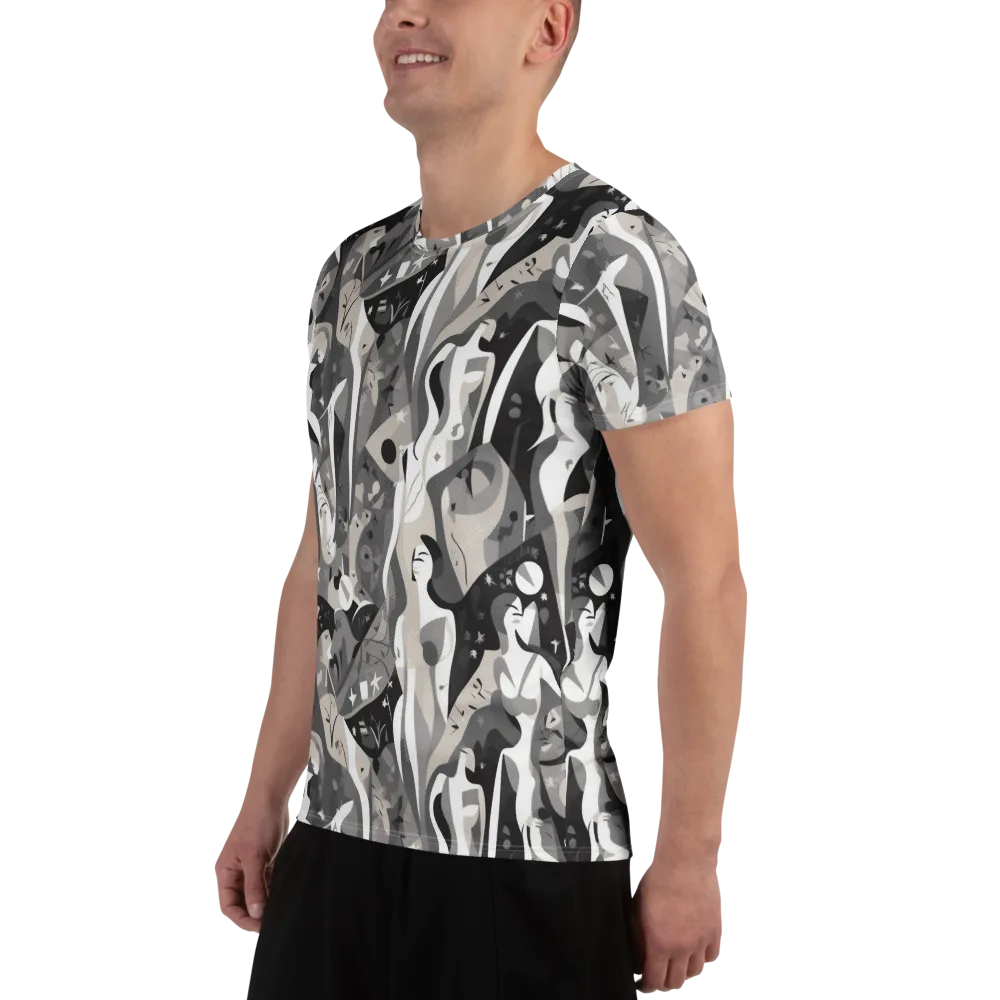 Moonlit Figures on Men's Athletic T-Shirt — Left