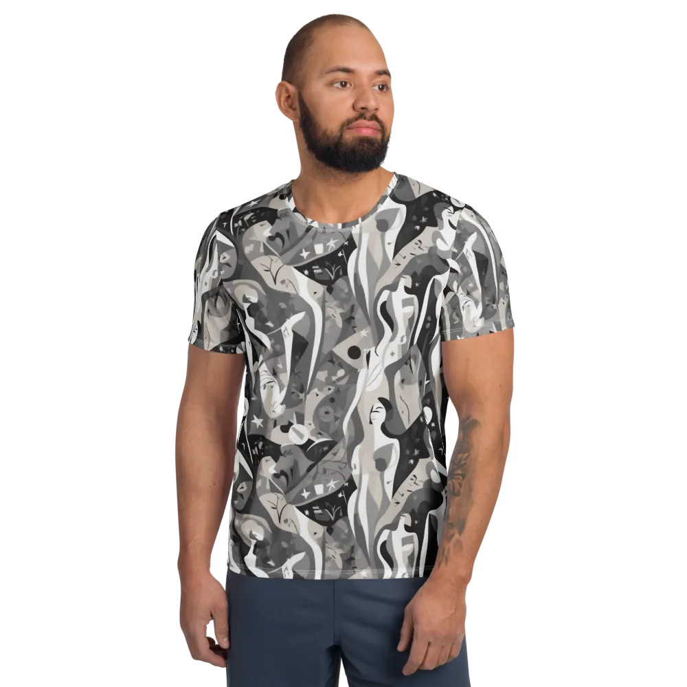 Moonlit Figures on Men's Athletic T-Shirt — Front