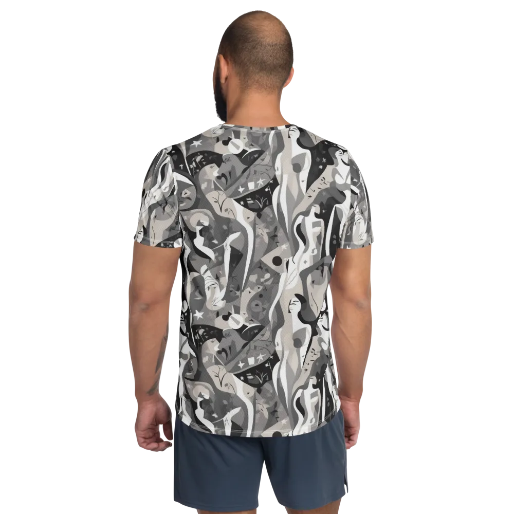 Moonlit Figures on Men's Athletic T-Shirt — Back