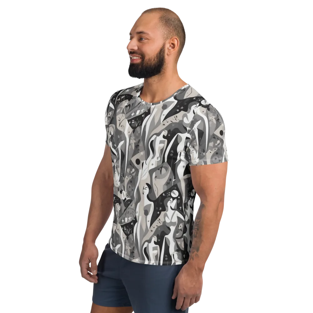 Moonlit Figures on Men's Athletic T-Shirt — Left