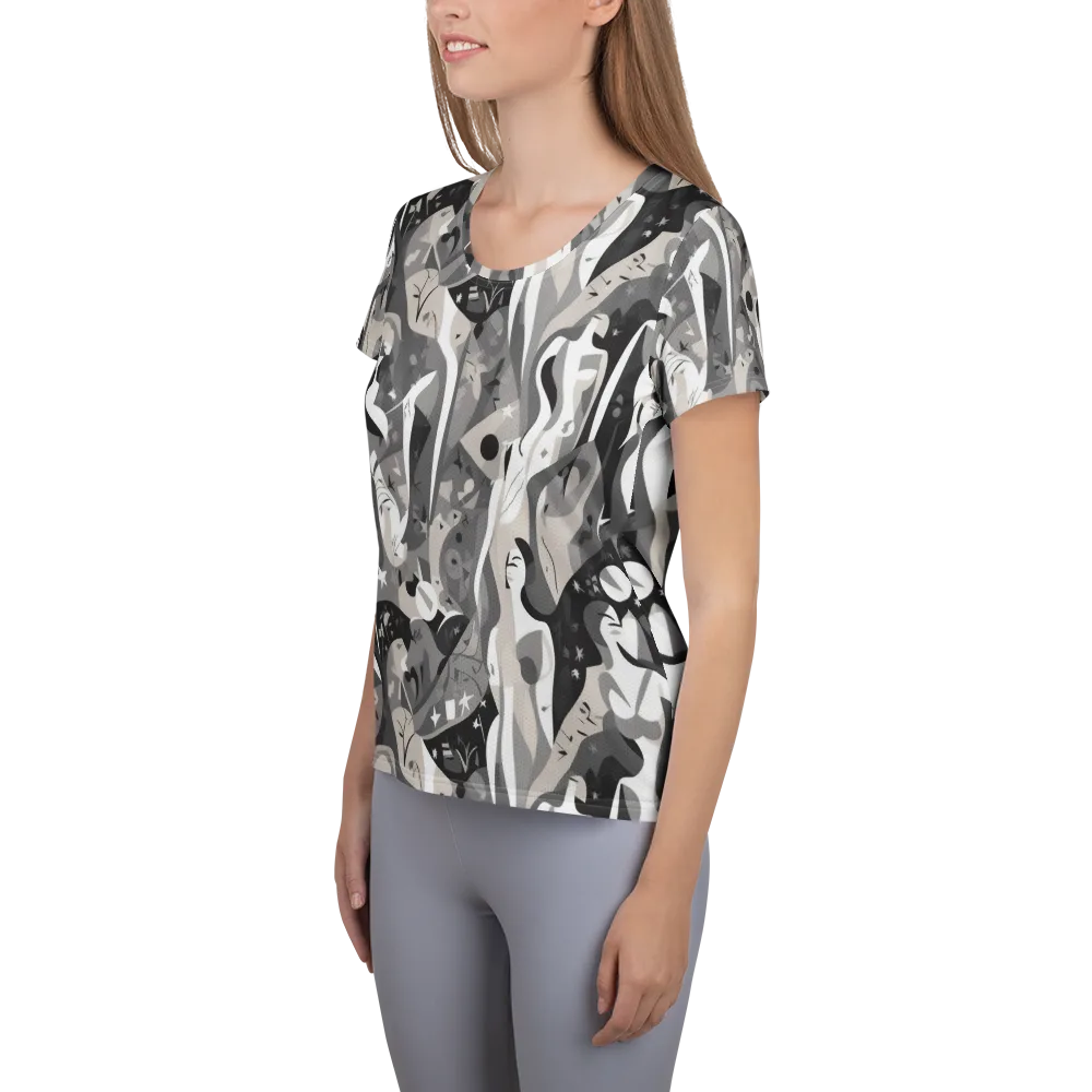 Moonlit Figures on Women's Athletic T-Shirt — Left