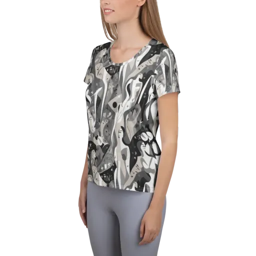 Moonlit Figures on a Women's Athletic T-Shirt