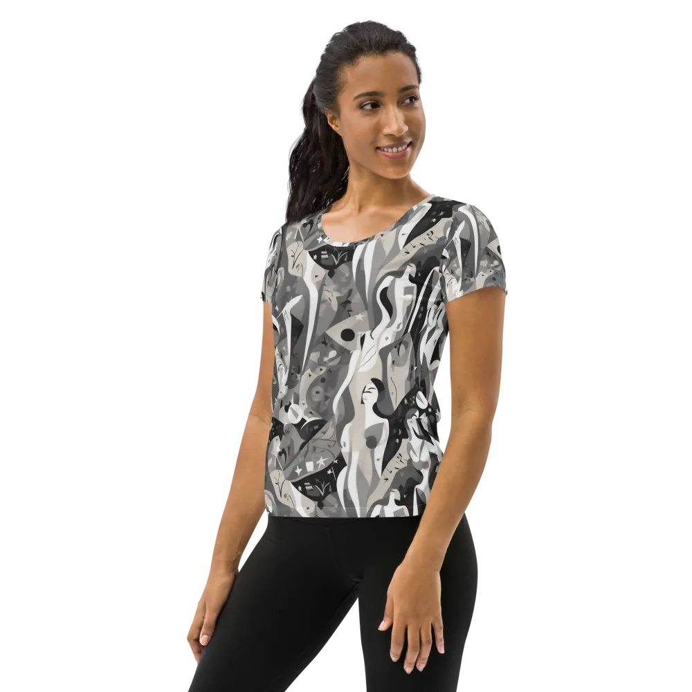 Moonlit Figures on Women's Athletic T-Shirt — Left