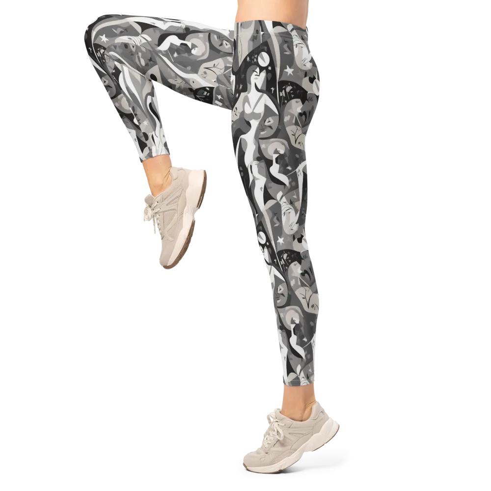 Moonlit Figures on Leggings — Left