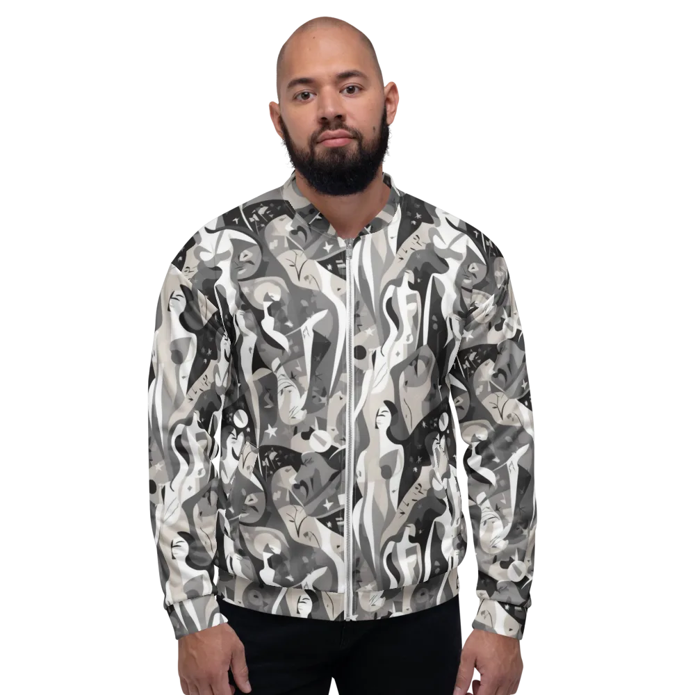 Moonlit Figures on Bomber Jacket — Front