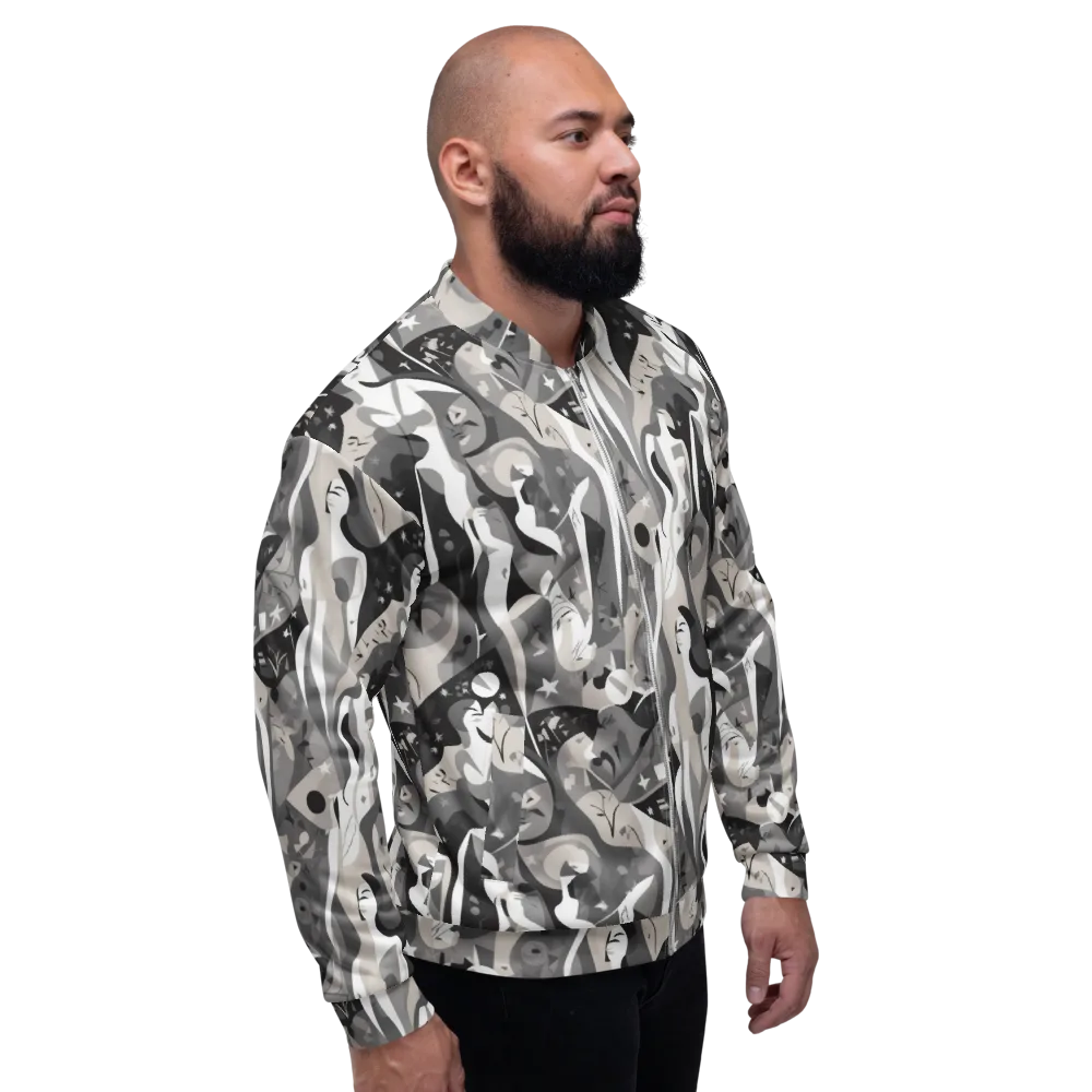 Moonlit Figures on Bomber Jacket — Right