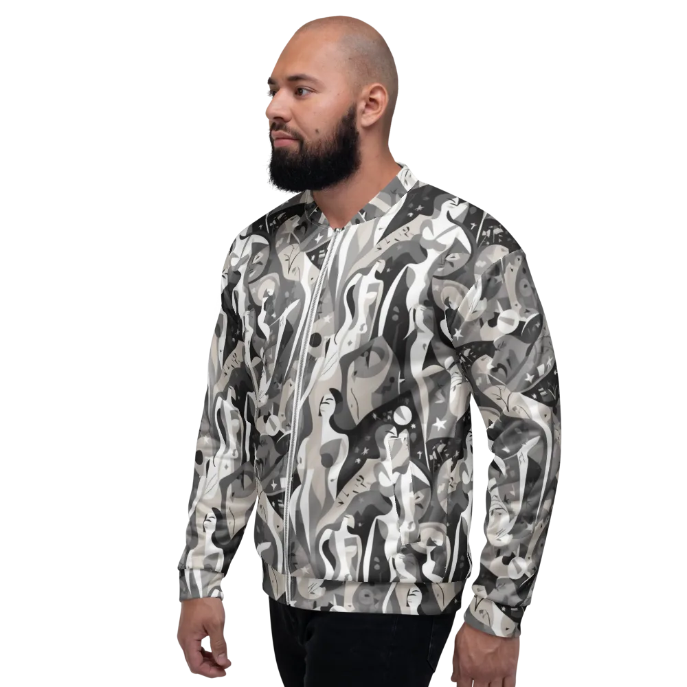 Moonlit Figures on Bomber Jacket — Left