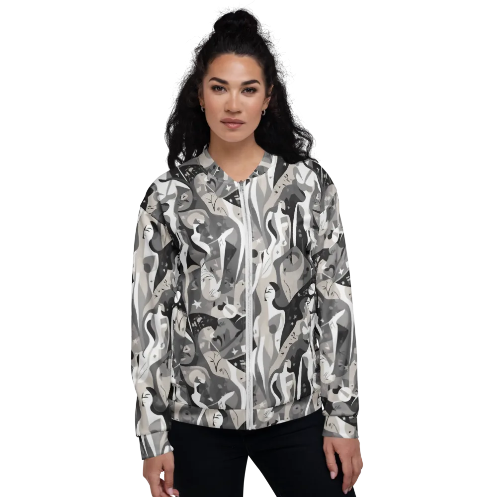 Moonlit Figures on Bomber Jacket — Front