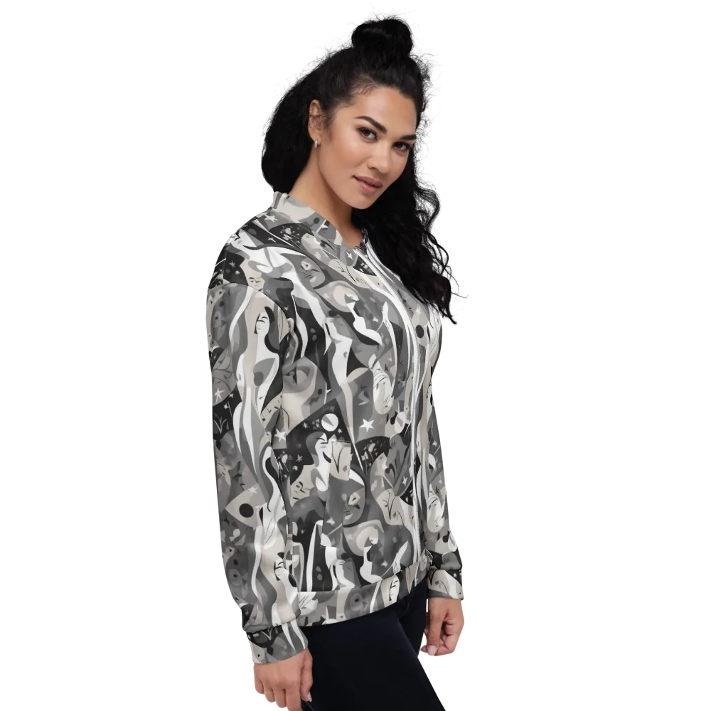 Moonlit Figures on Bomber Jacket — Right