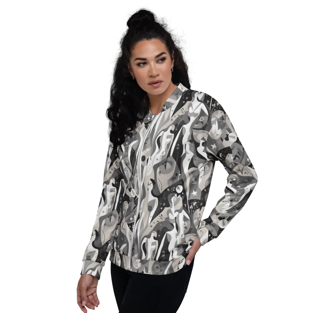 Moonlit Figures on Bomber Jacket — Left