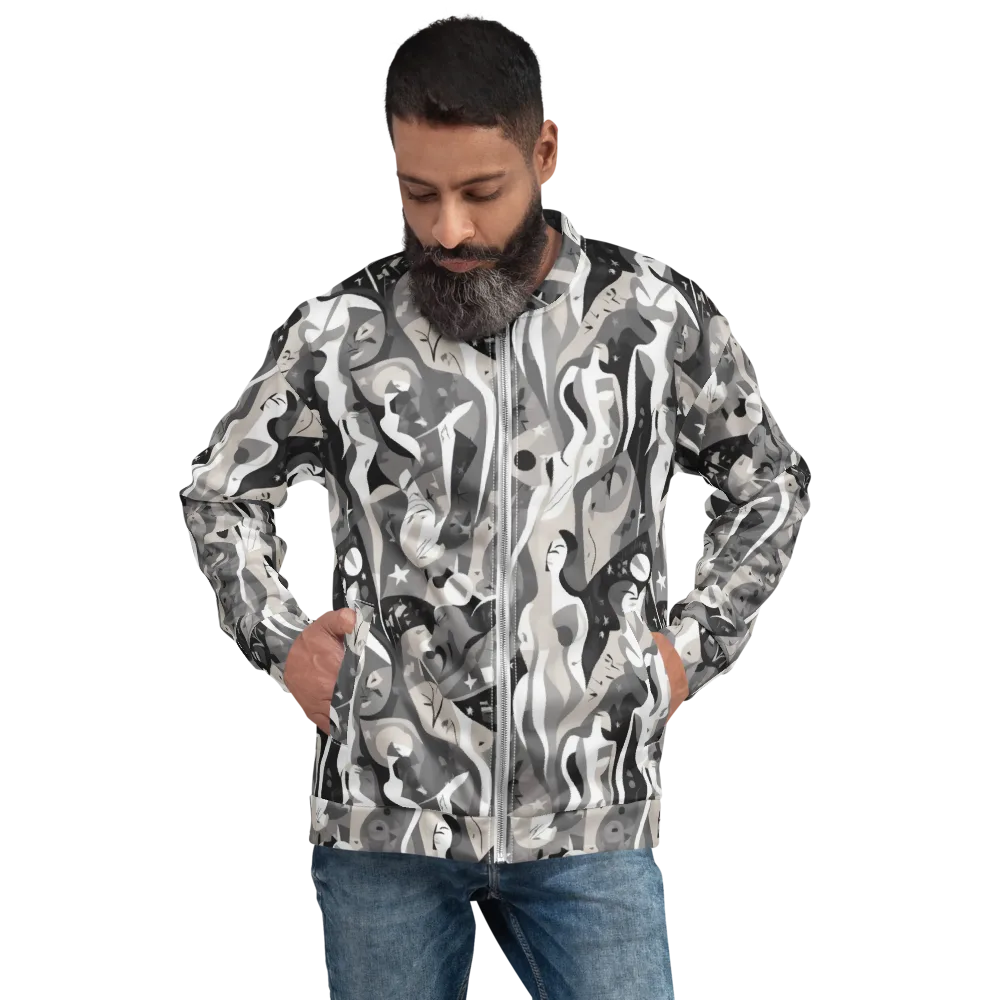Moonlit Figures on Bomber Jacket — Front