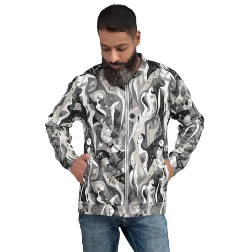 Moonlit Figures on a Bomber Jacket
