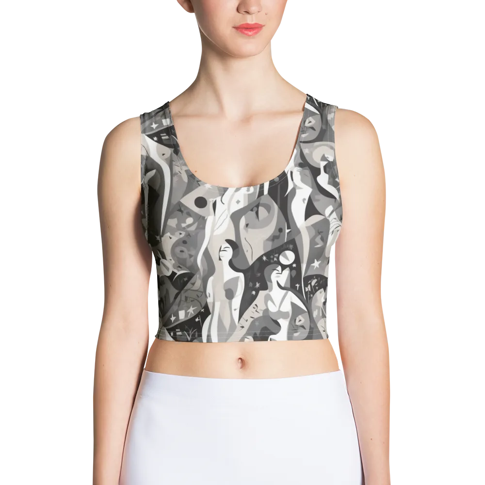Moonlit Figures on Crop Top — Front