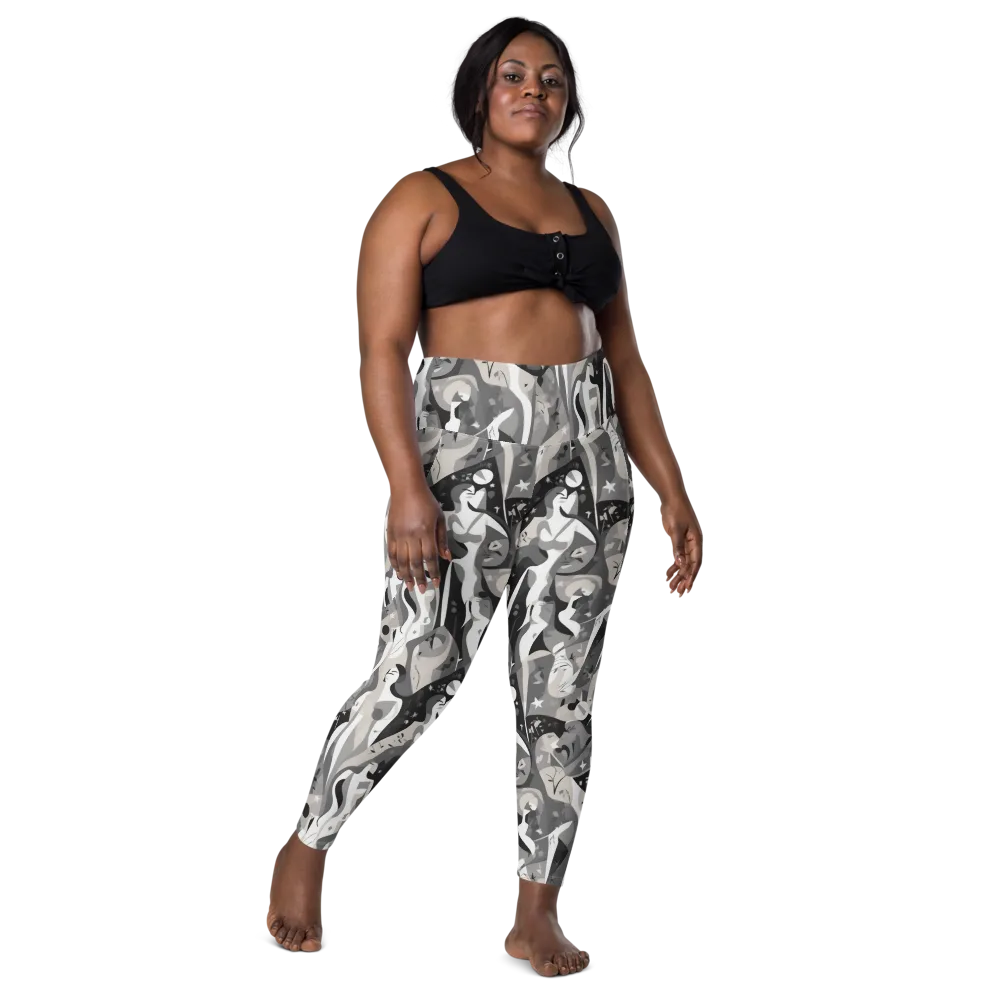 Moonlit Figures on Leggings with Pockets — Front