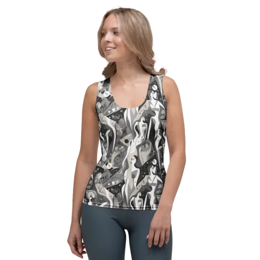 Moonlit Figures on a Women's Tank Top