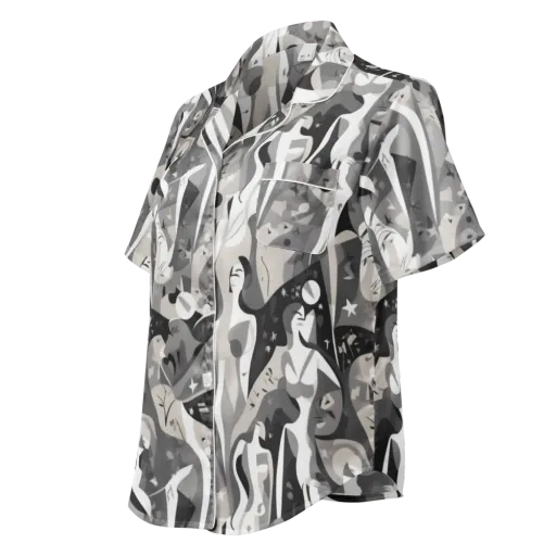 Moonlit Figures on a Women's Short Sleeve Pajama Top