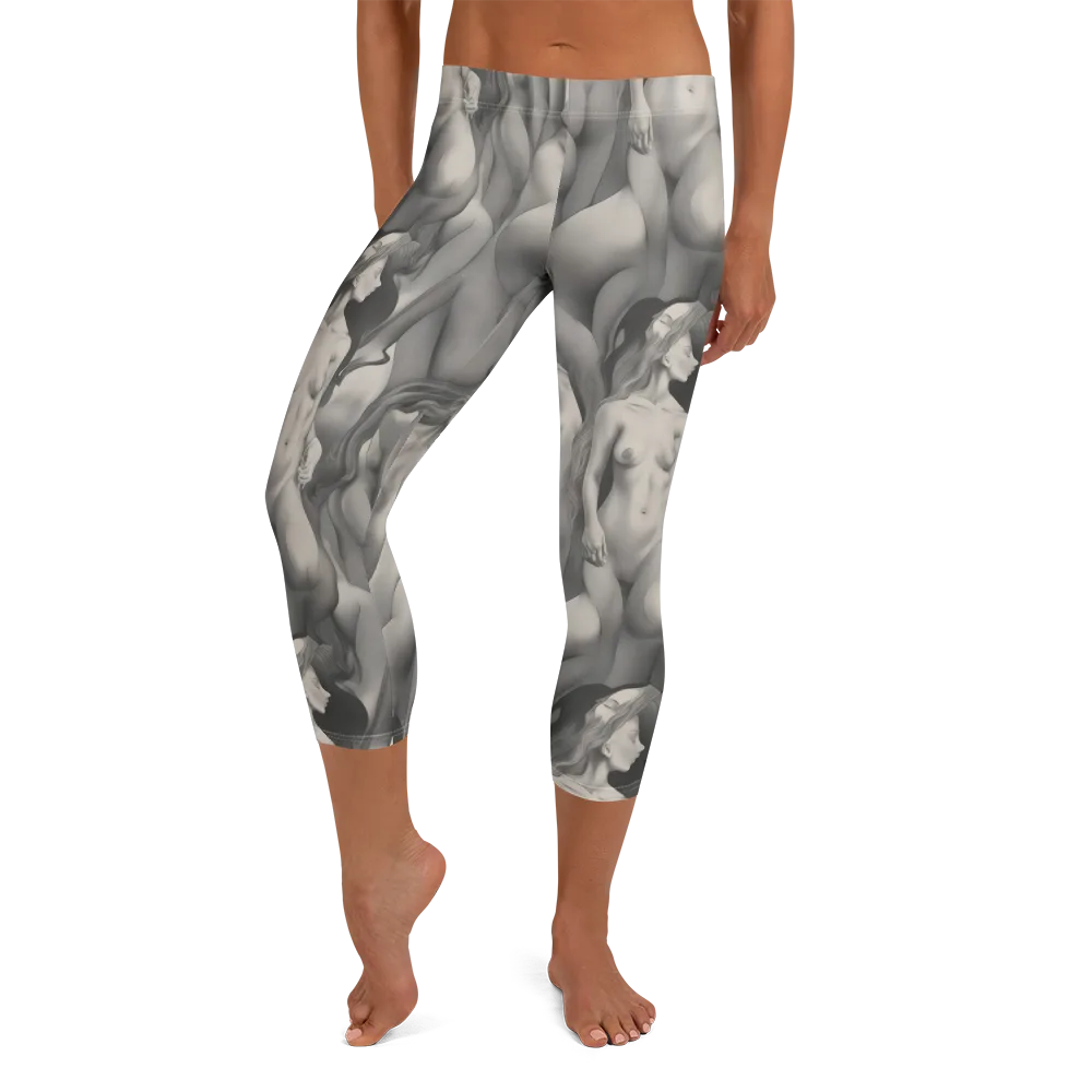 Silver Sirens on Capri Leggings — Front
