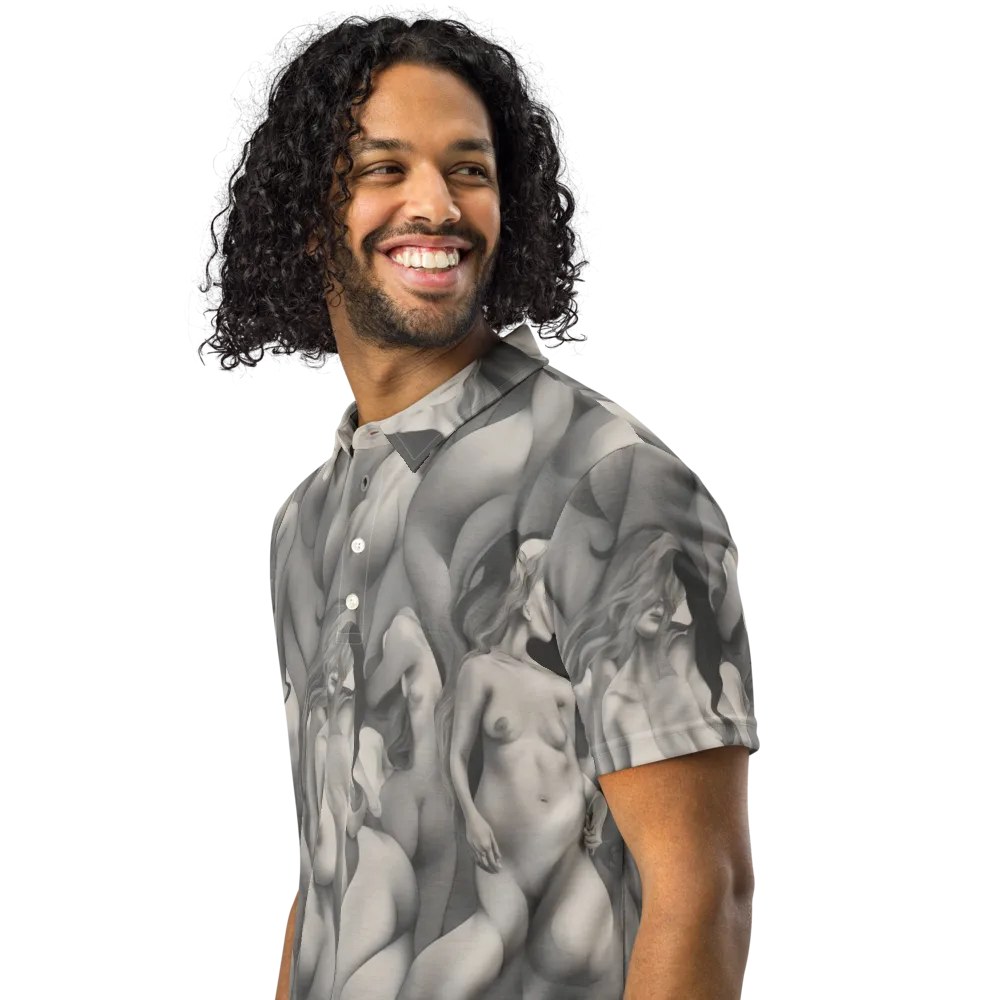 Silver Sirens on Men's Slim Fit Polo Shirt — Left Front