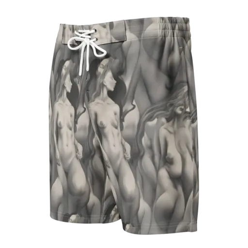 Silver Sirens on a Men's Board Shorts