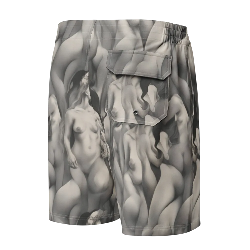 Silver Sirens on Men's Board Shorts — Back