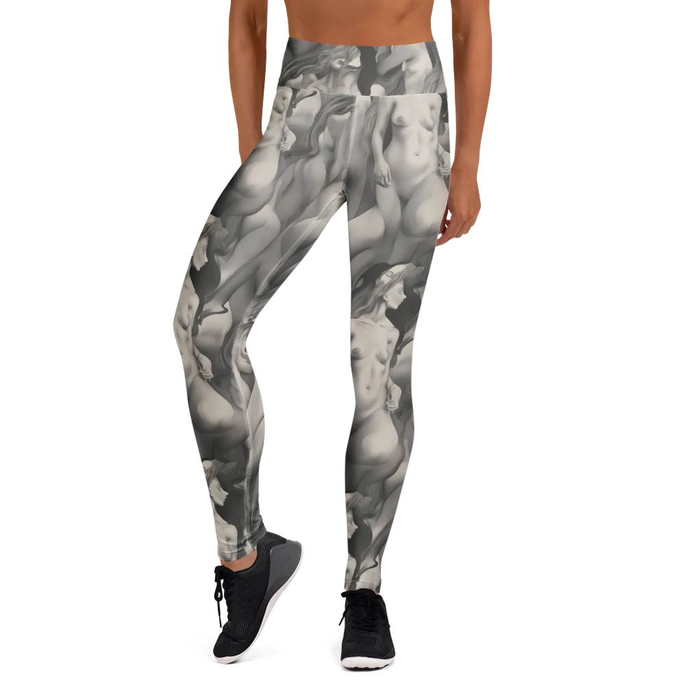 Silver Sirens on Yoga Leggings — Front
