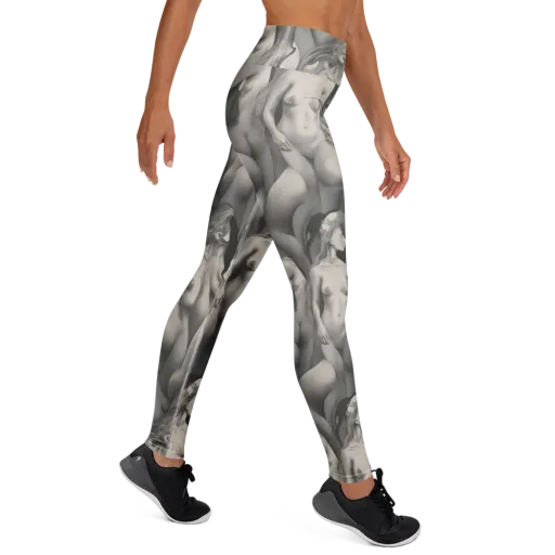Silver Sirens on a Yoga Leggings