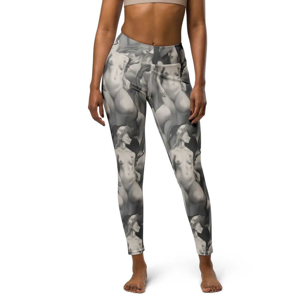 Silver Sirens on Yoga Leggings — Front