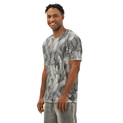 Silver Sirens on a Men's Cotton Crew Neck T-Shirt