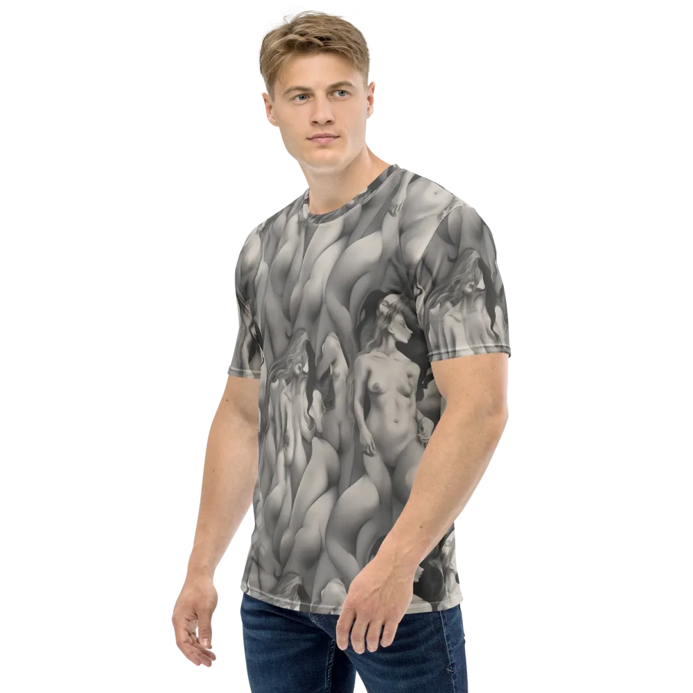 Silver Sirens on Men's Crew Neck T-Shirt — Left