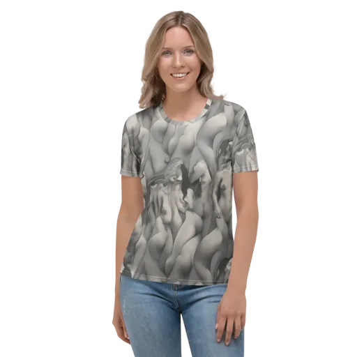 Silver Sirens on a Women's Crew Neck T-Shirt