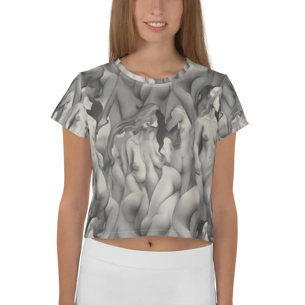 Silver Sirens on Crop Tee — Front