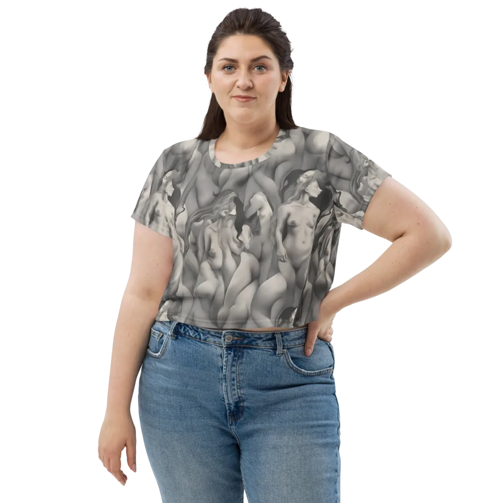 Silver Sirens on Crop Tee — Front