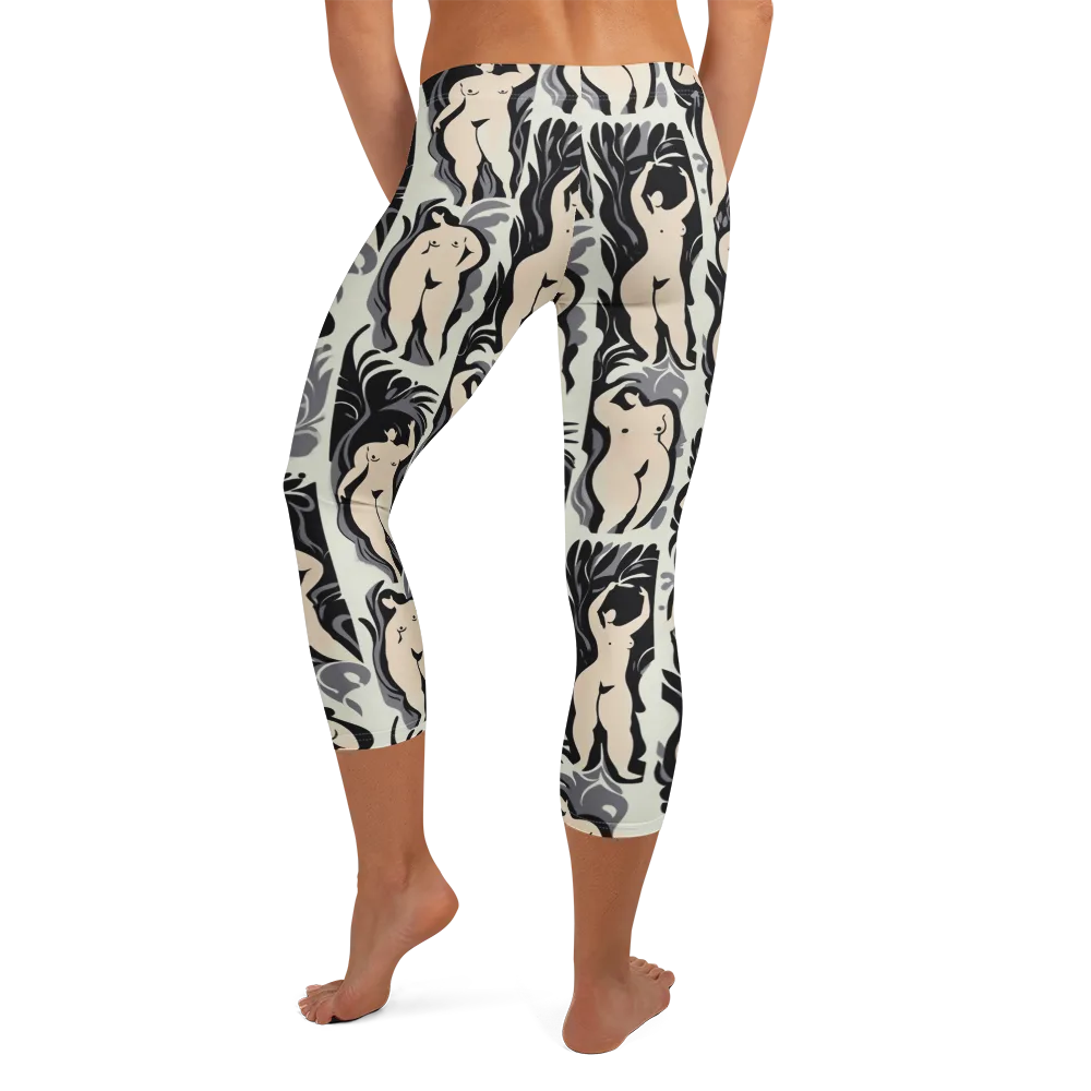 Ivory Figure Garden on Capri Leggings — Back