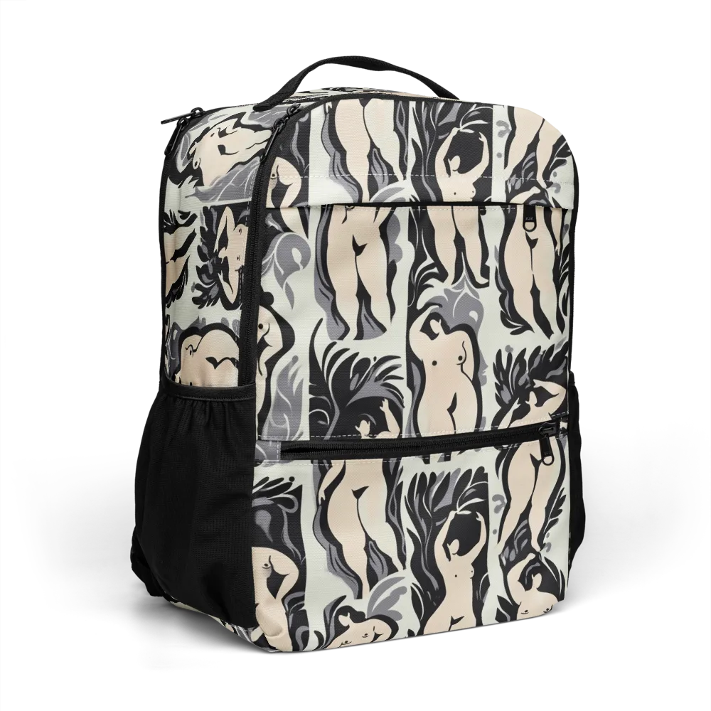 Ivory Figure Garden on Utility Backpack — Right Front