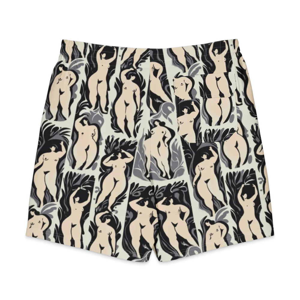 Ivory Figure Garden on Men's Board Shorts — Back