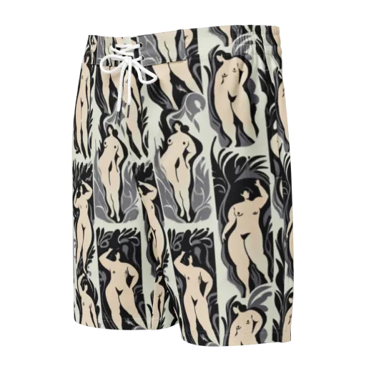 Ivory Figure Garden on a Men's Board Shorts