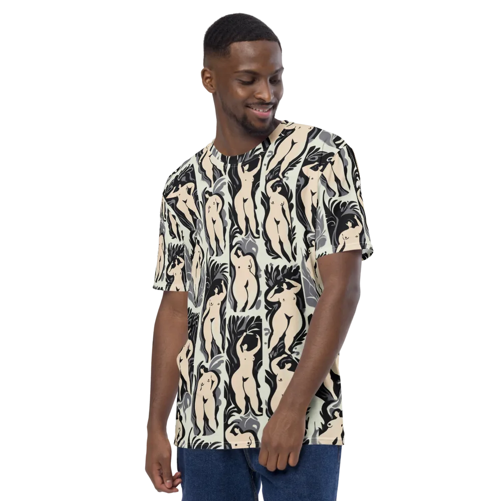 Ivory Figure Garden on Men's Crew Neck T-Shirt — Left