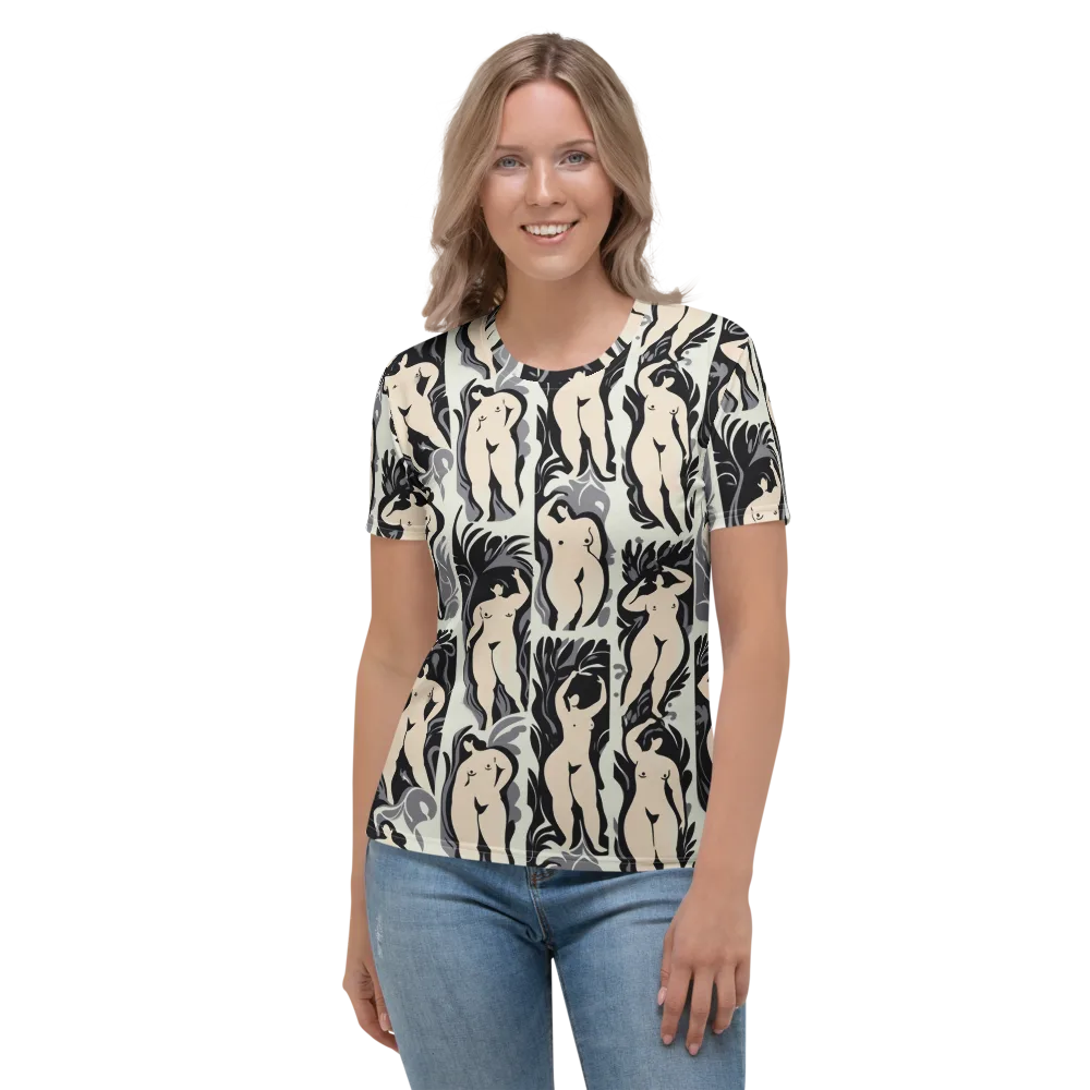 Ivory Figure Garden on Women's Crew Neck T-Shirt — Front