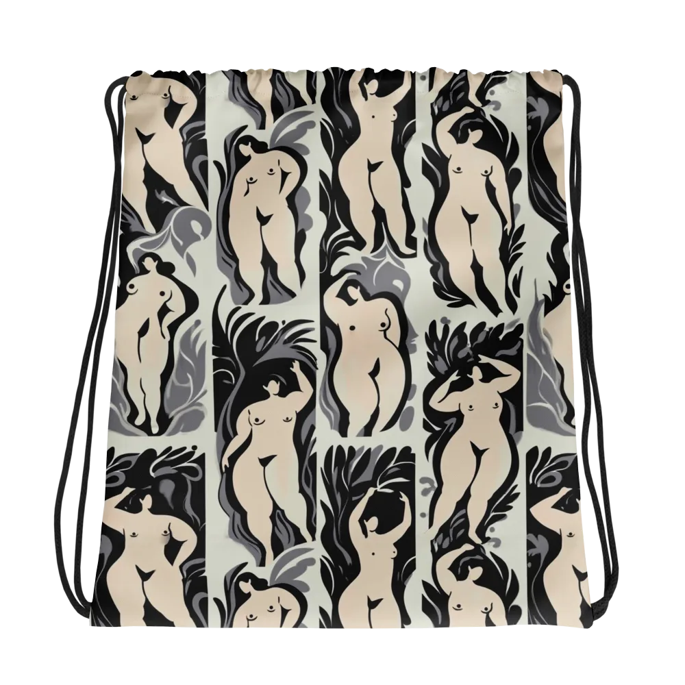 Ivory Figure Garden on Drawstring Bag — Photo