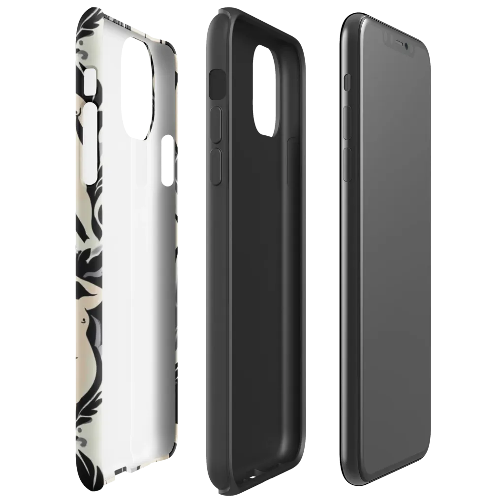 Ivory Figure Garden on Tough Case for iPhone® — Right