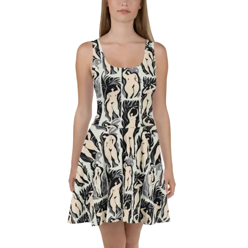 Ivory Figure Garden on a Skater Dress