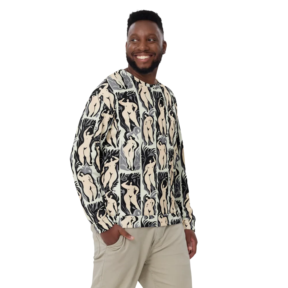 Ivory Figure Garden on Sweatshirt — Front