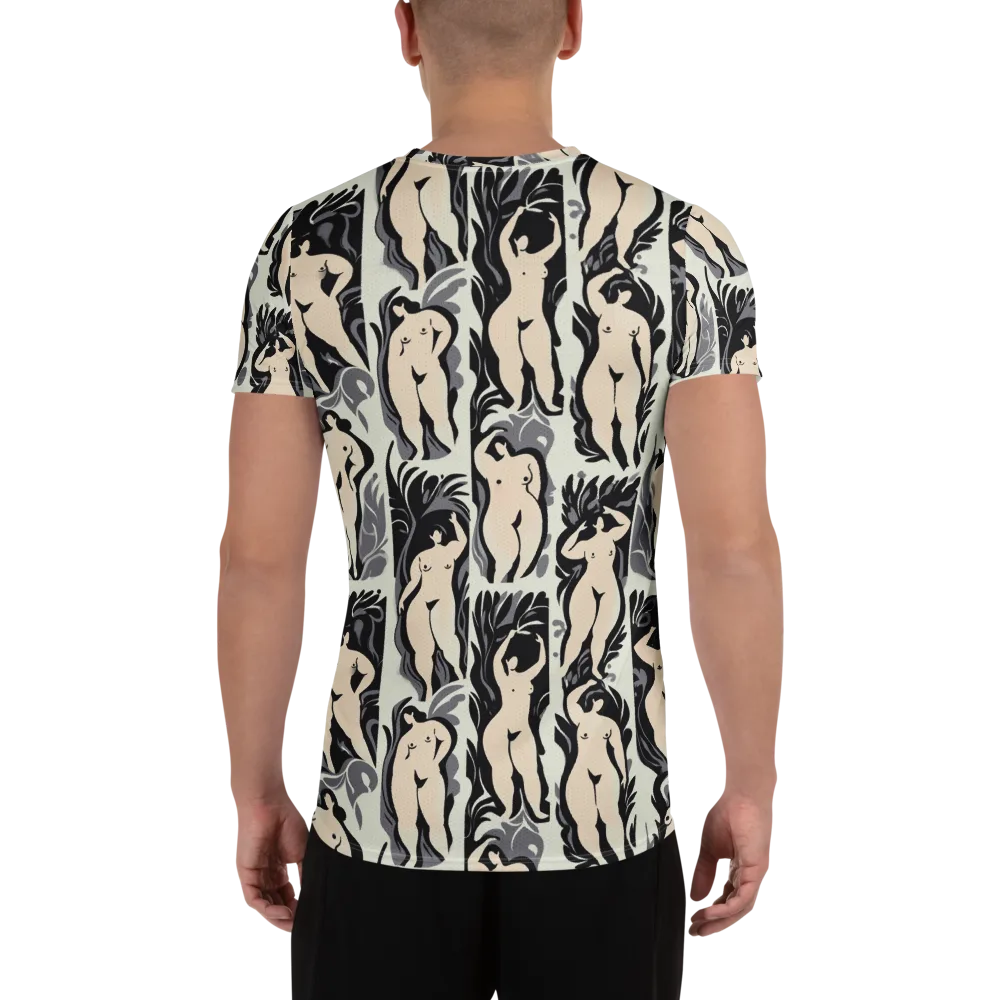 Ivory Figure Garden on Men's Athletic T-Shirt — Back