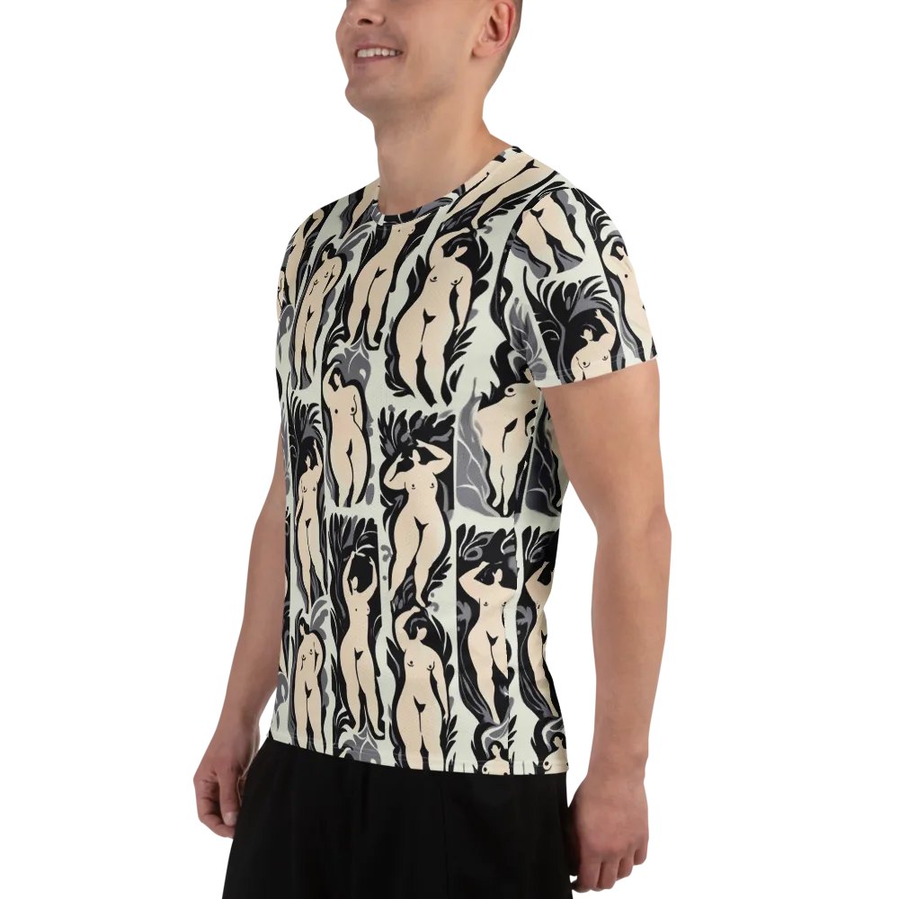 Ivory Figure Garden on Men's Athletic T-Shirt — Left
