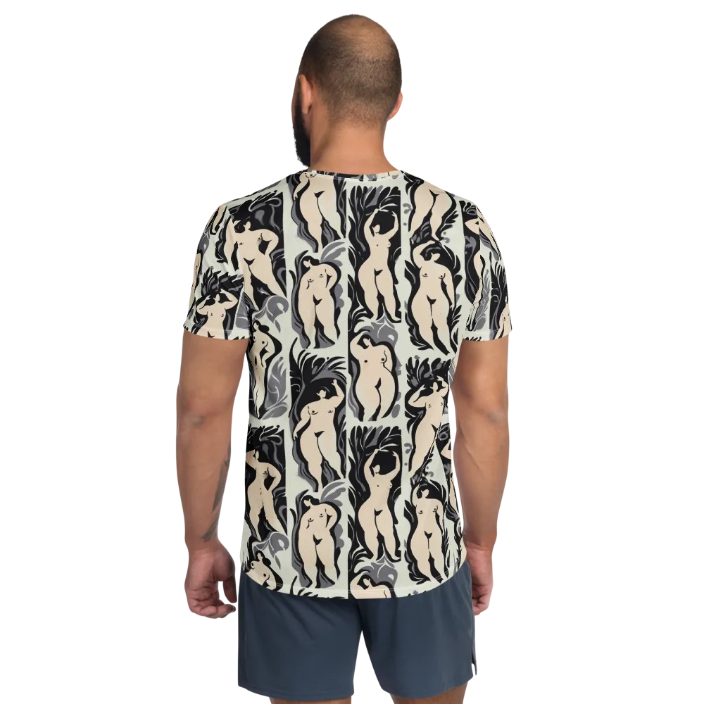 Ivory Figure Garden on Men's Athletic T-Shirt — Back