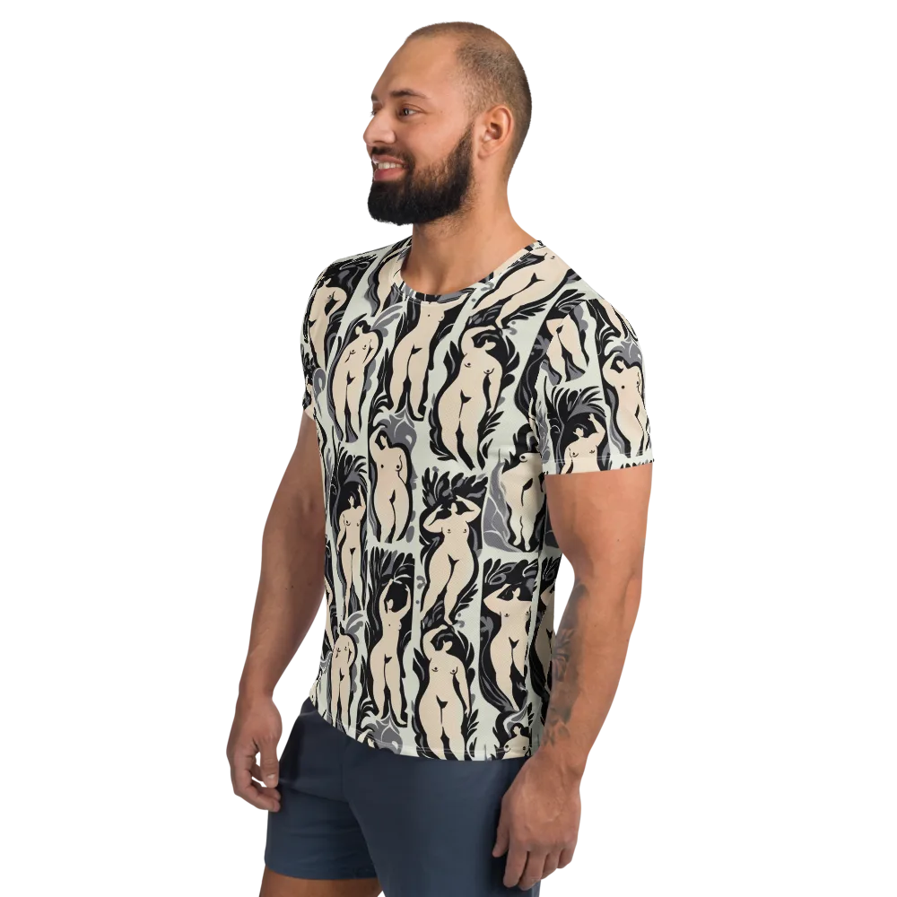 Ivory Figure Garden on Men's Athletic T-Shirt — Left